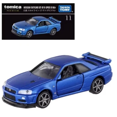 tomica nissan skyline r34 sininen pienoismalli kuva